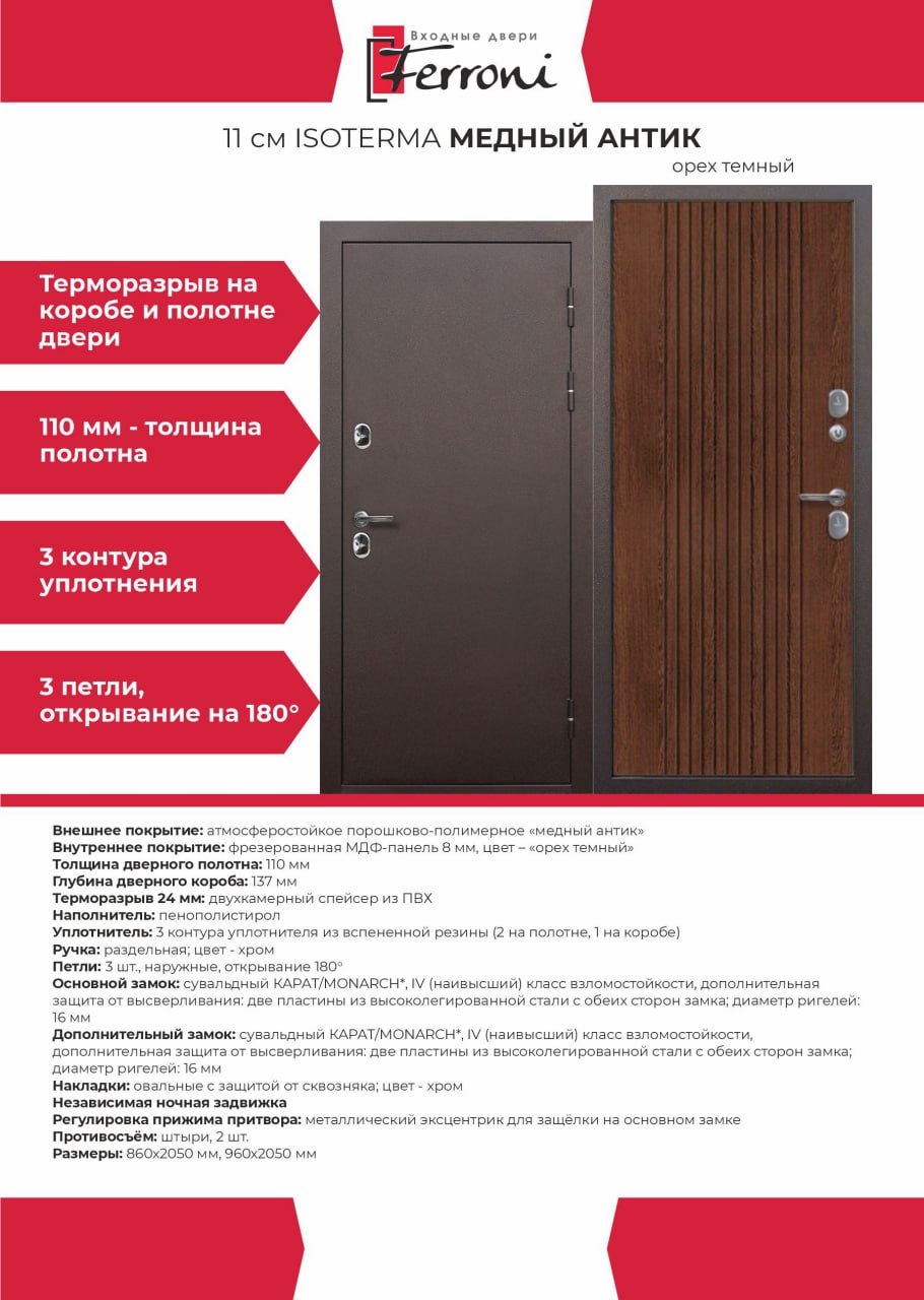 ISOTERMA Медный антик Орех темный